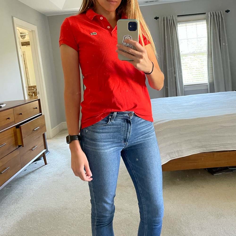 Lacoste Dark Orange Polo Shirt- M